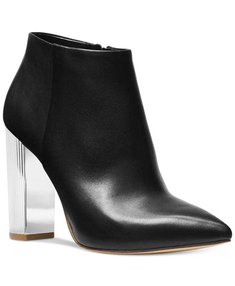 michael michael kors paloma leather bootie|MICHAEL Michael Kors Paloma Metallic Heel Booties .